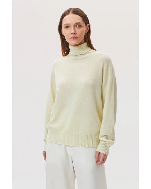 Johnstons Natural Gauzy Cashmere Roll Neck Light Jumper