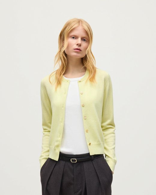 Johnstons White Iris Classic Cashmere Cardigan