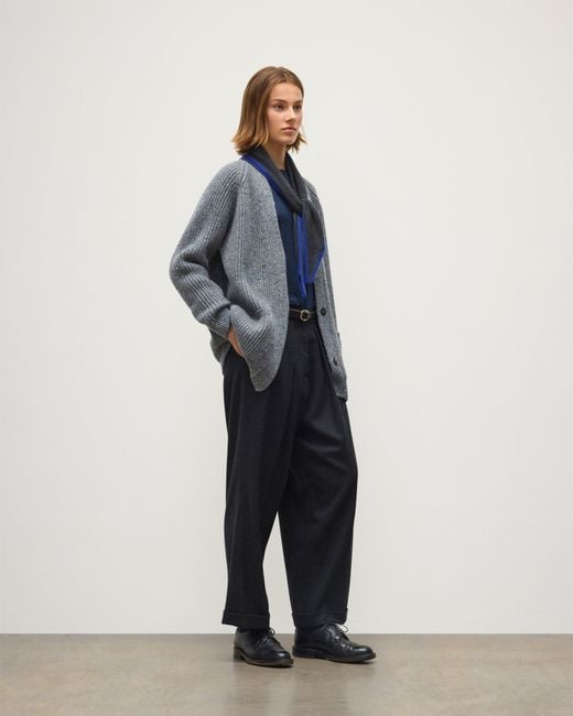 Johnstons Gray Norah Ribbed Donegal Cashmere Cardigan