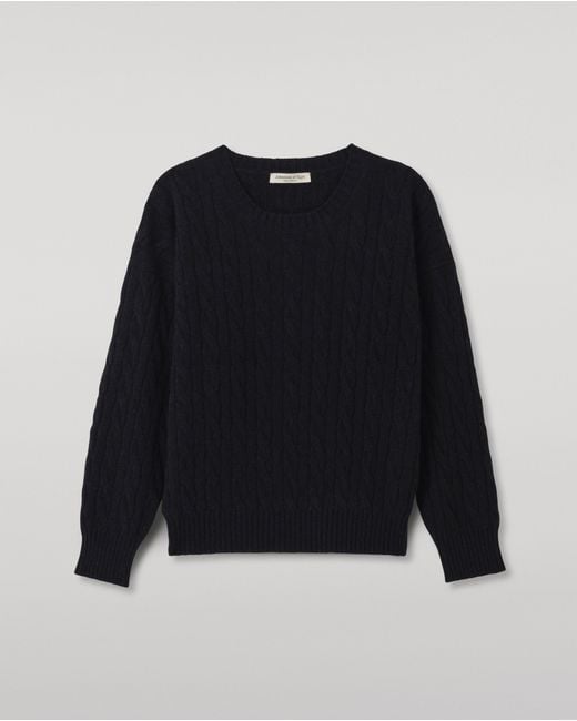 Johnstons Black Kylesku Dark Cashmere Jumper