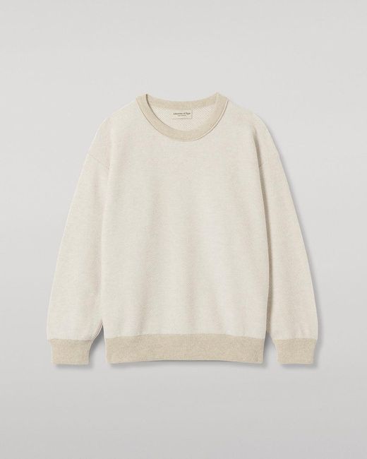 Johnstons White Liddell Cashmere Sweatshirt for men