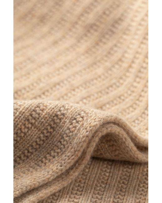 Johnstons White Texture Knitted Cashmere Throw