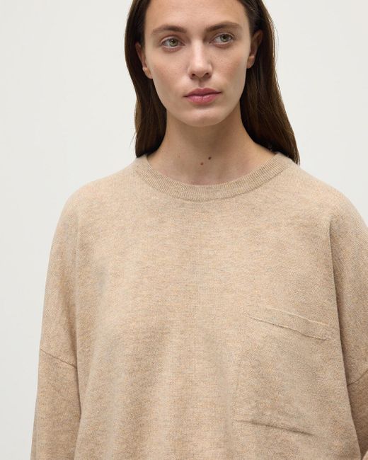 Johnstons White Gauzy Pocket Cashmere Jumper