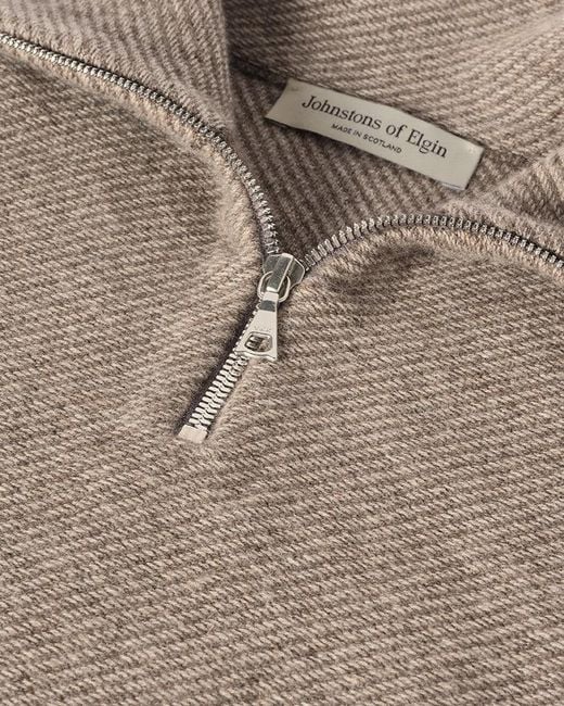 Johnstons Natural Reel Cashmere Half Zip Jumper