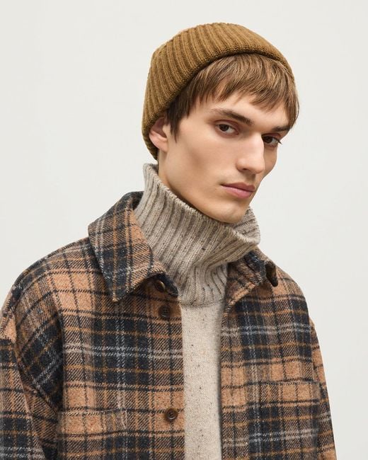 Johnstons Gray Atholl & Camel Plaid Overshirt