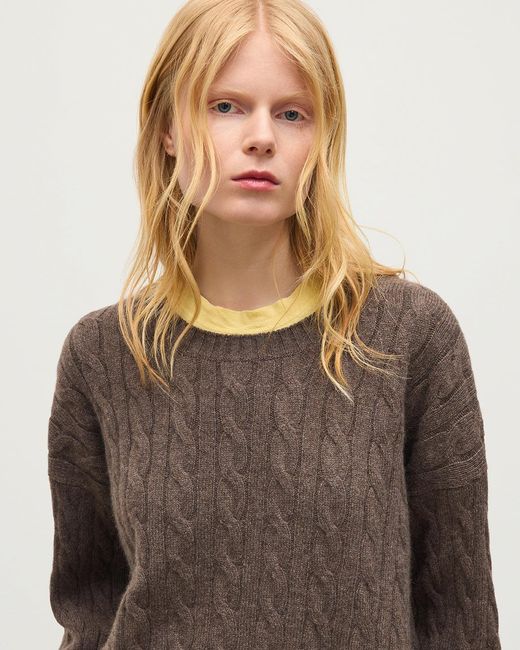 Johnstons Brown Kylesku Cashmere Jumper