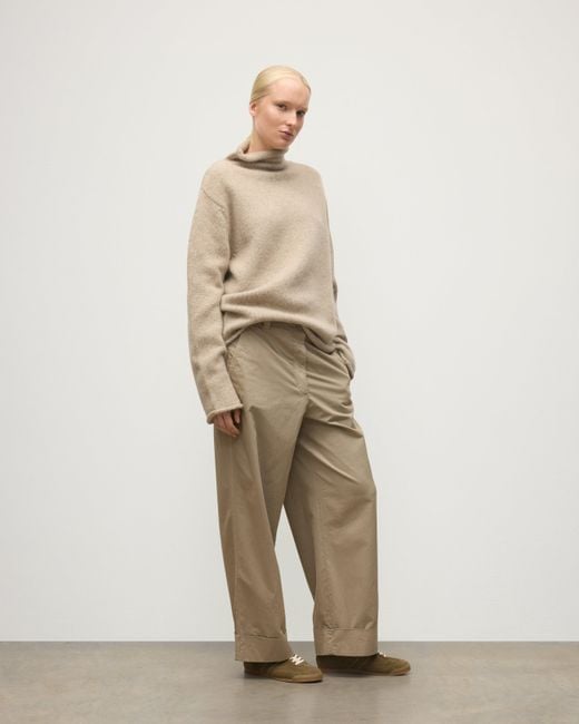 Johnstons Kester Natural Marl Cashmere Funnel Neck Jumper