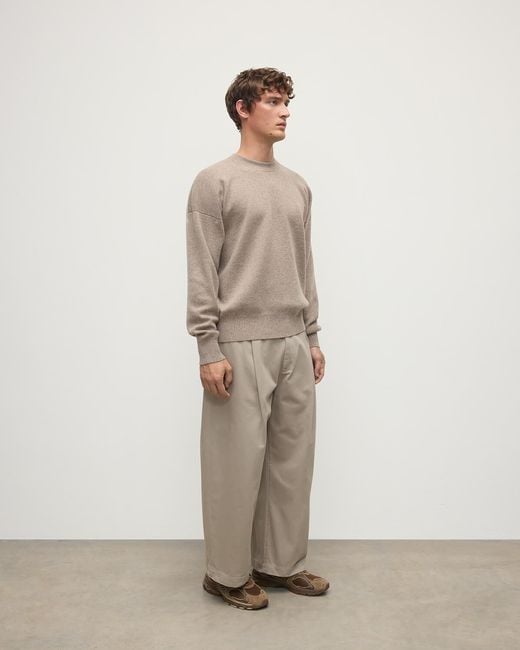 Johnstons Natural Relaxed Milano Stitch Light Jumper for men