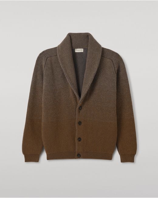 Johnstons Natural Pioneer Shawl Collar Cashmere Cardigan for men