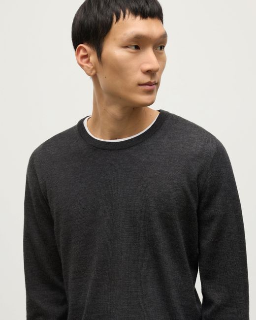 Johnstons Black Fin Dark Superfine Cashmere Jumper for men