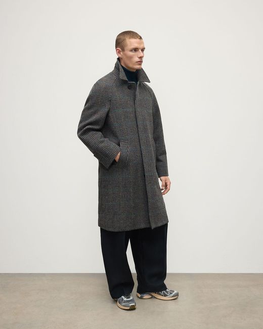 Johnstons Gray 'The Balmacaan' Coat for men