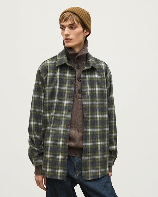 Johnstons Green Capercaillie Plaid Overshirt