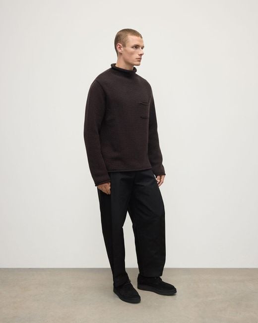 Johnstons Black Dark Cashmere Turtleneck Jumper for men