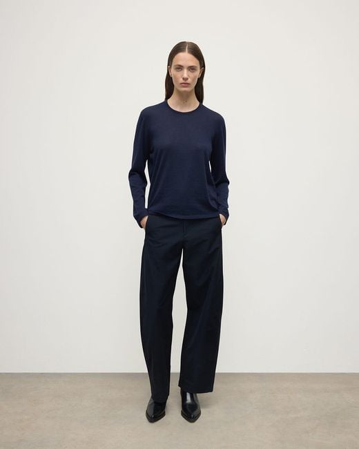 Johnstons Blue Superfine Cashmere Dark Jumper
