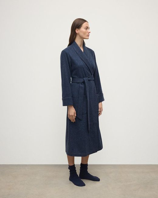 Johnstons Blue Donegal Cashmere Dressing Gown