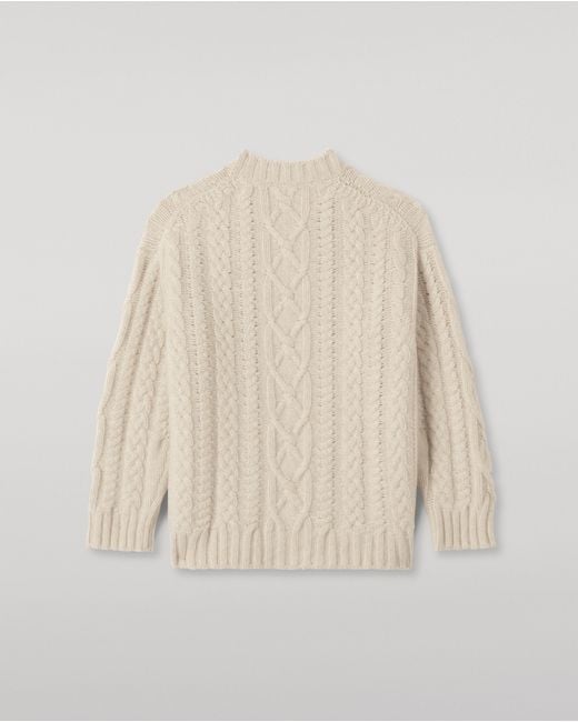 Johnstons Blue Mabel Aran Cable Jumper