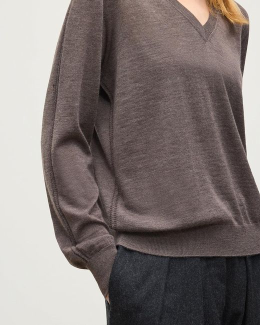 Johnstons White Beatrice Superfine Cashmere Jumper