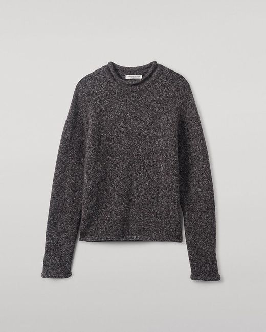 Johnstons Gray Brushed Cashmere-Silk Charcoal Jumper