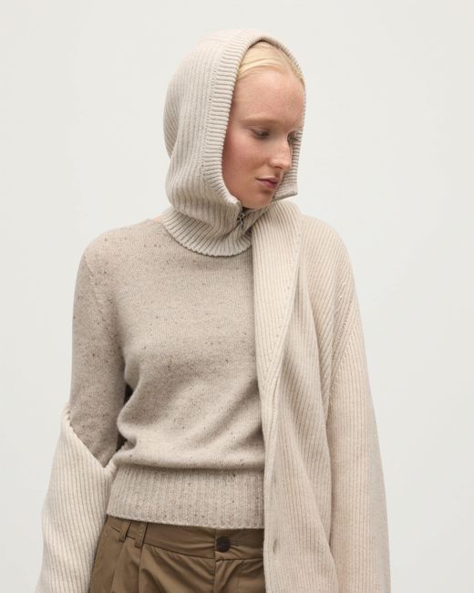 Johnstons White Nevis Cashmere Hood