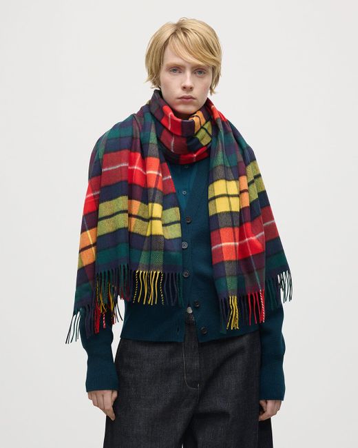Johnstons Red Buchanan Tartan Cashmere Stole