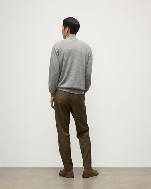 Johnstons Gray Fin Cashmere Roll Neck Jumper for men