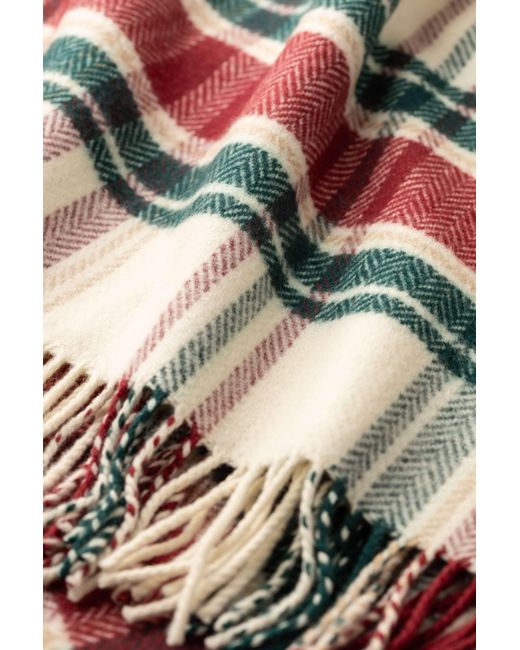 Johnstons White Herringbone Lambswool Christmas Blanket