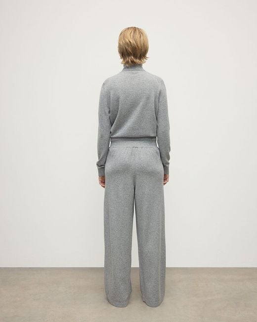 Johnstons Gray Wide Leg Light Cashmere Trousers