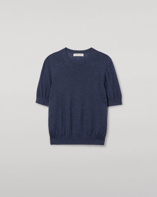 Johnstons Blue Honor Superfine Cashmere T-Shirt