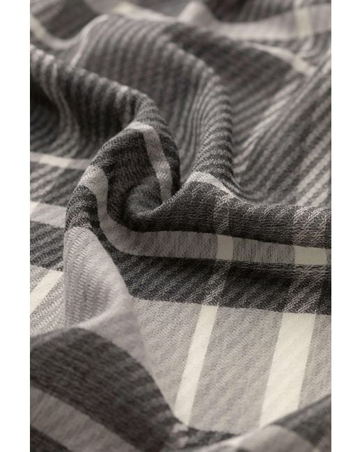Johnstons Gray Twill Check Scarf