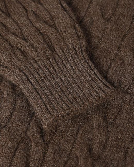 Johnstons Brown Calder Cable Cashmere Jumper
