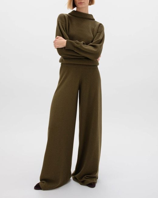 Johnstons Green Cashmere Trousers