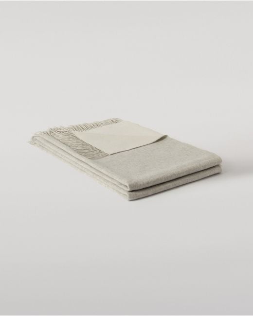 Johnstons Gray Reversible Light & Cashmere Bed Throw