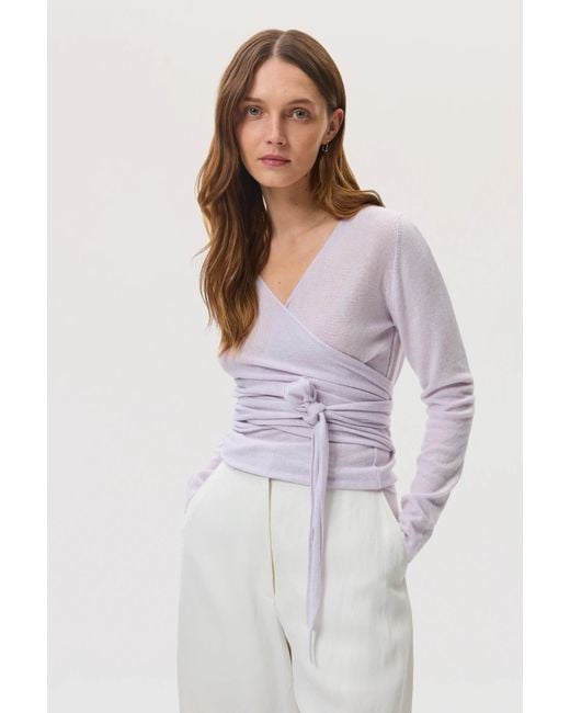 Johnstons Purple Featherlight Cashmere Light Ballet Wrap