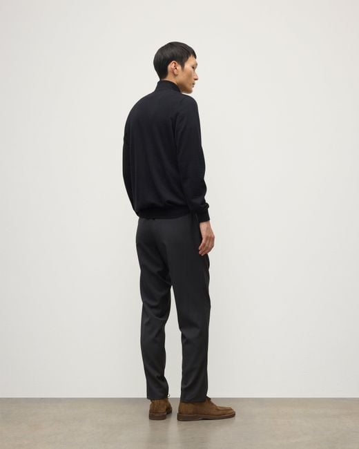 Johnstons Black Fin Cashmere Roll Neck Jumper for men