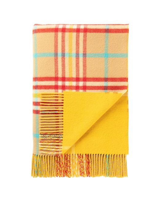 Johnstons Orange Vibrant Reversible Lambswool Throw
