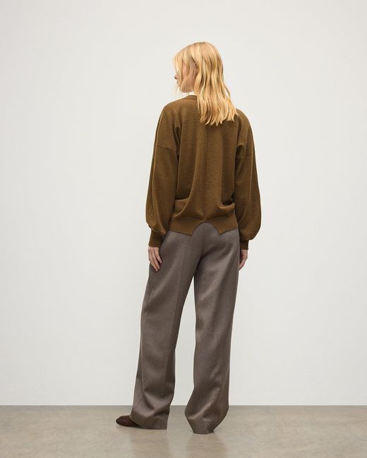 Johnstons Natural Jessie Back Split Cashmere Jumper