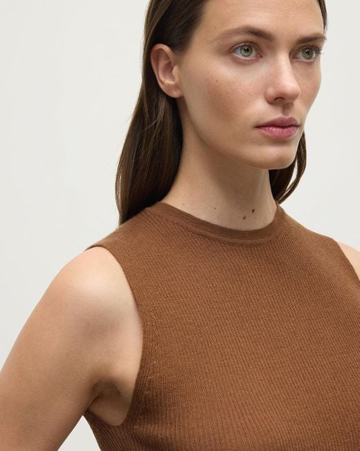 Johnstons Brown Sleeveless Dark Camel Tank Top