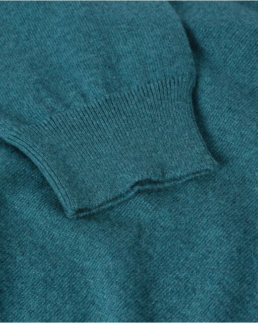 Johnstons Blue Lunan Classic Cashmere V Neck Jumper