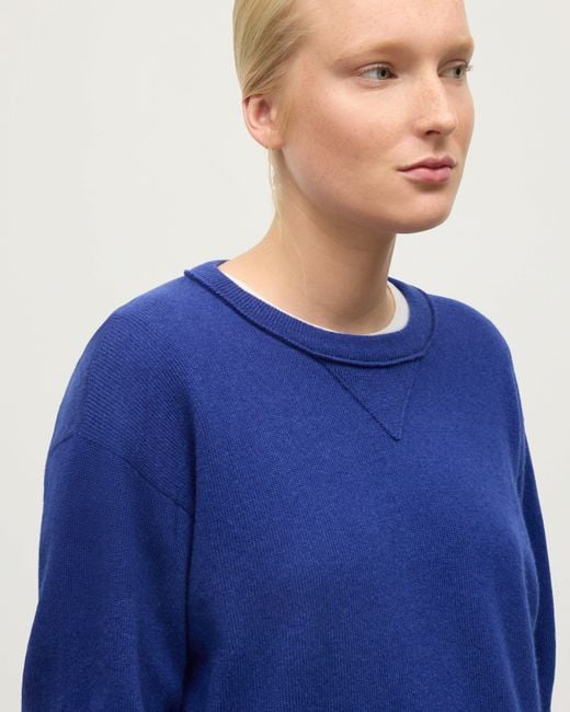 Johnstons Blue Stella Cashmere Sweatshirt
