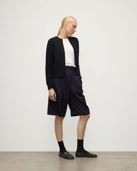 Johnstons Blue Lecht Cashmere Crew Cardigan