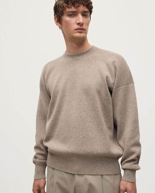 Johnstons Natural Relaxed Milano Stitch Light Jumper for men