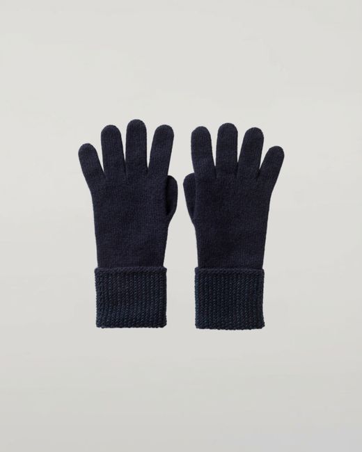 Johnstons Blue Seed Stitch Cashmere Gloves
