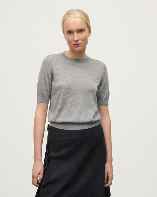 Johnstons White Honor Superfine Cashmere T-Shirt