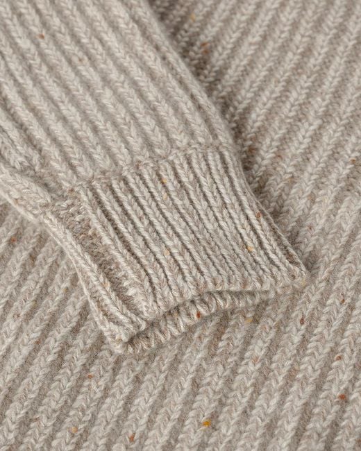 Johnstons White High Neck Donegal Cashmere Jumper