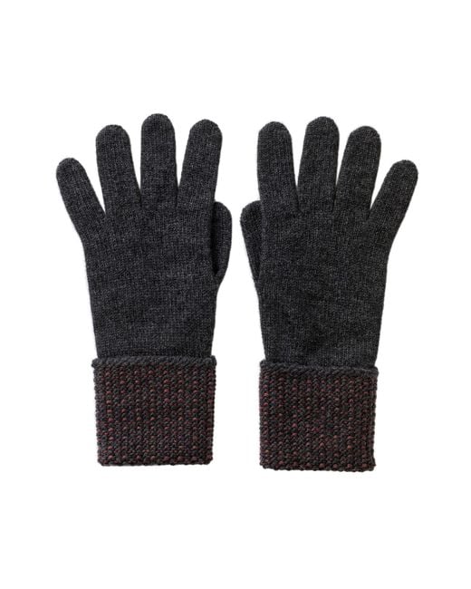 Johnstons Black Seed Stitch Cashmere Gloves