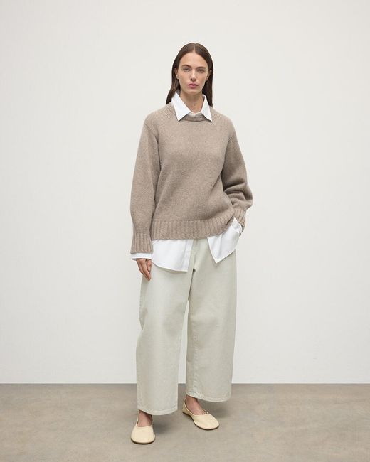 Johnstons White Relaxed Cashmere Jumper