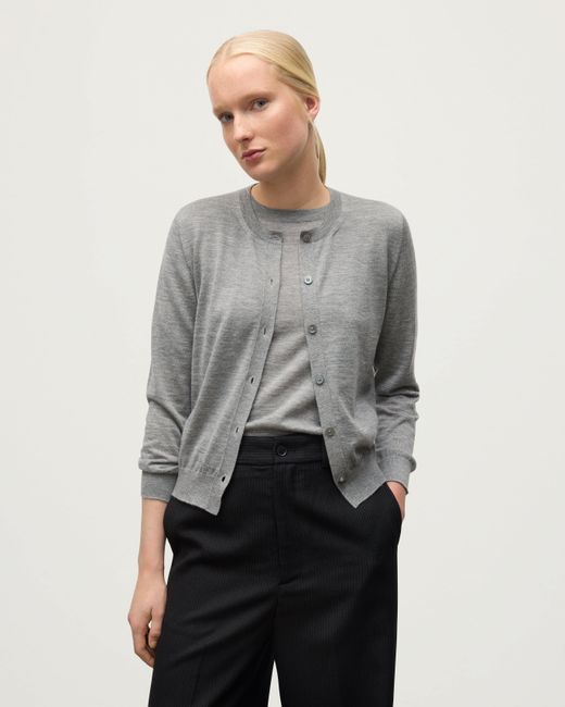 Johnstons White Honor Superfine Cashmere Cardigan