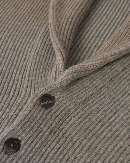 Johnstons Natural Pioneer Light To Shawl Collar Cashmere Cardigan for men