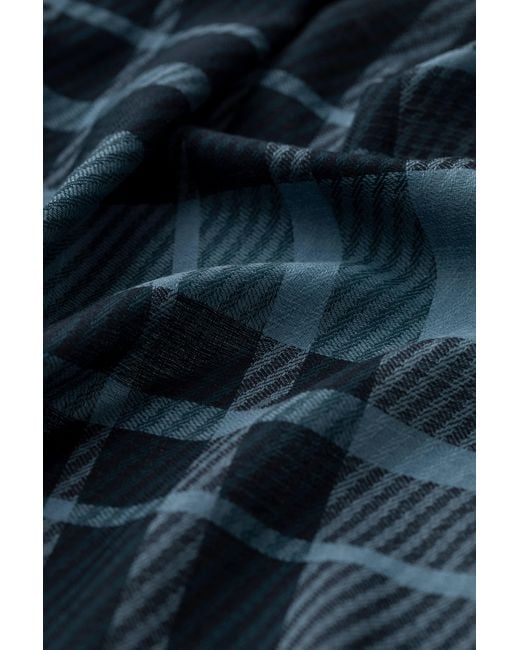 Johnstons Blue Twill Check Scarf