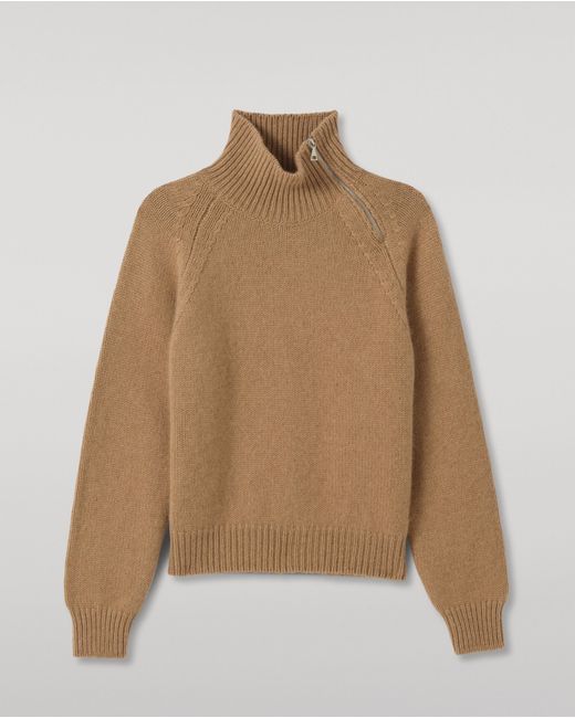 Johnstons White Mellis Camel Marble Cashmere & Cotton Jumper